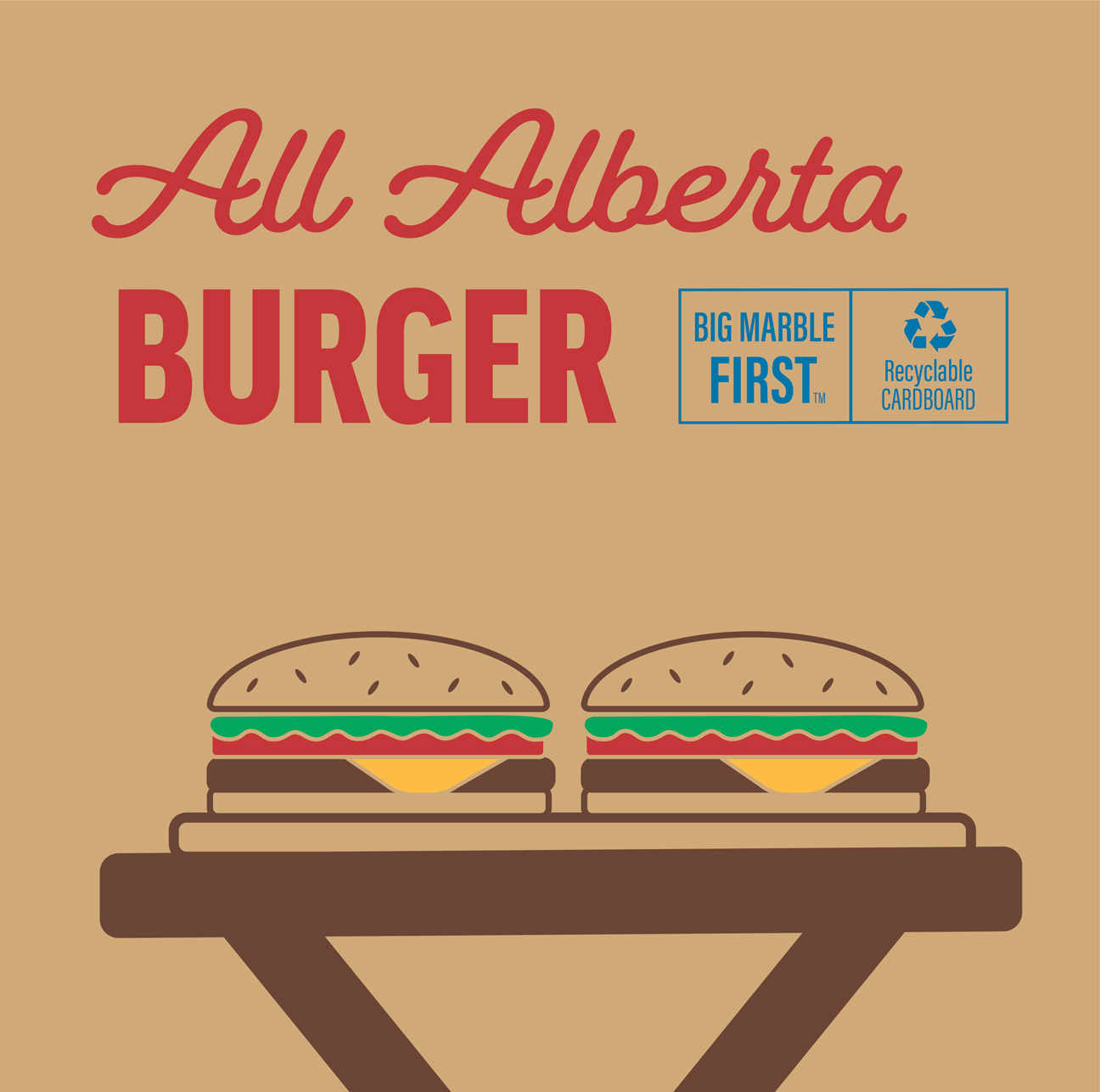 Burger illustration - big marble farm produces best beef steak tomatoes best for hamburgers