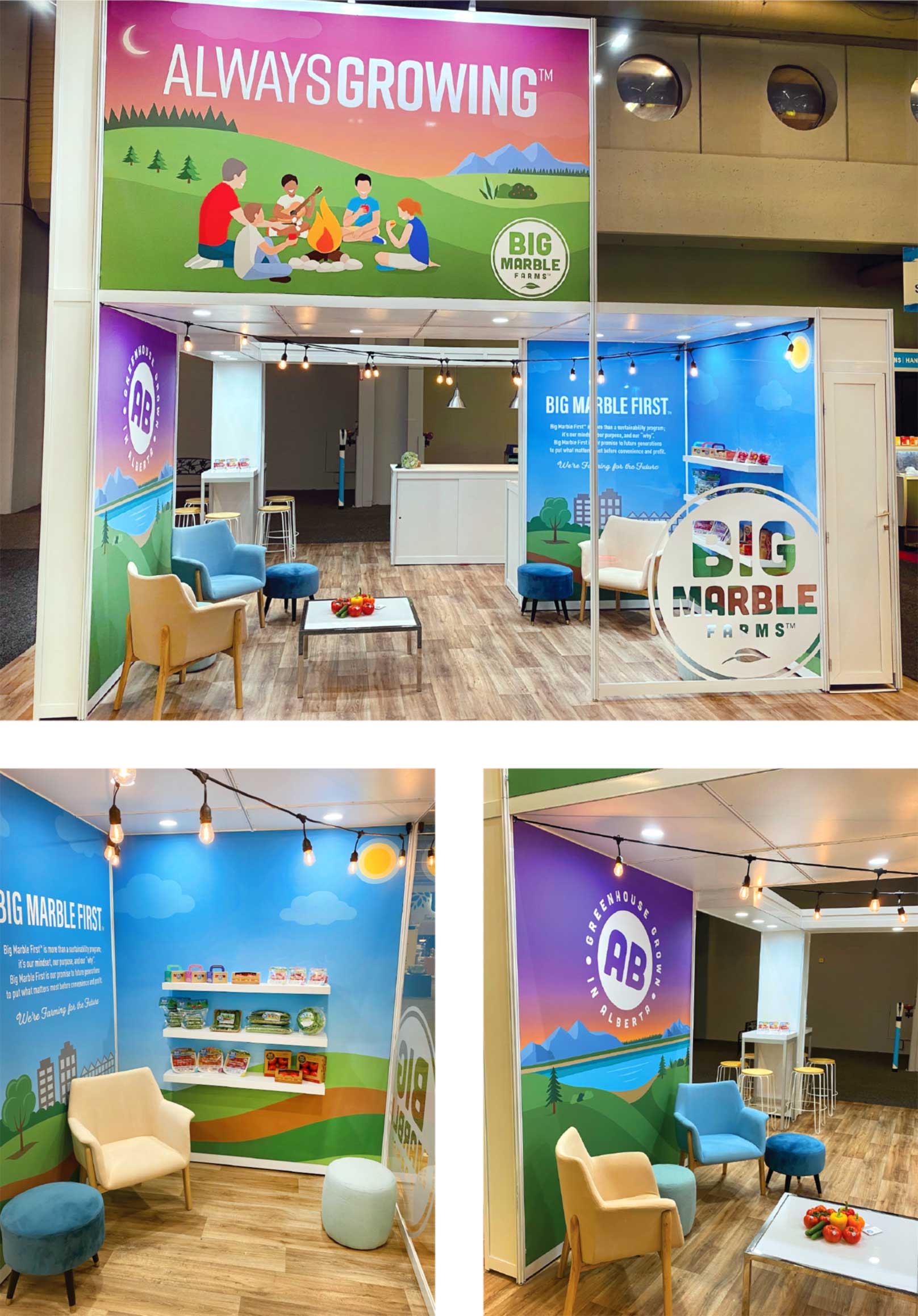 big marble farms CPMA booth inside