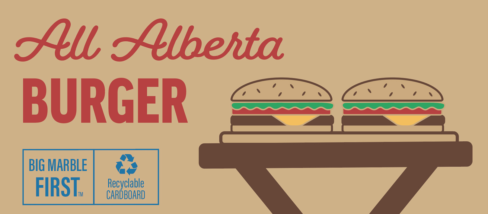 Burger illustration - big marble farm produces best beef steak tomatoes best for hamburgers